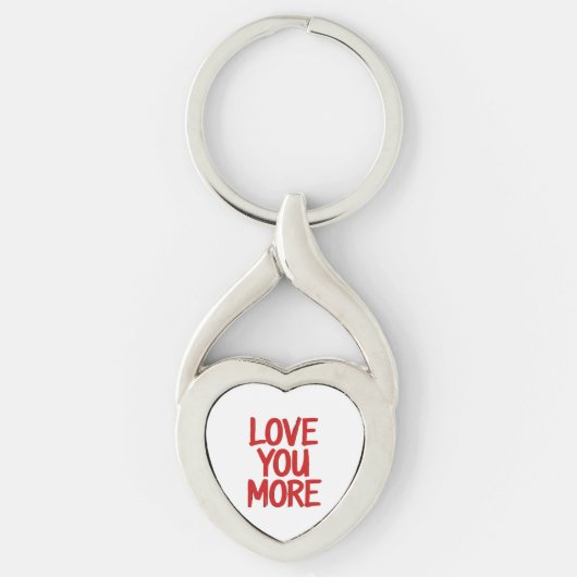 Porte-clés Love You More Minimal Heartfelt Design  (Devant)