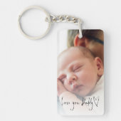 Porte-clés Love You papa Fête des pères de script photo perso (Devant)