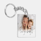 Porte-clés Love You Papa Script Nom Photo Overlay (Devant gauche)