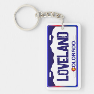 Porte-clés Loveland Colorado plaque bleue porte - clé