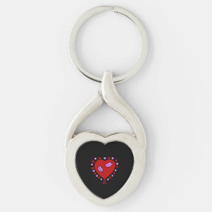Porte-clés Lovely Heart Kisses Twisted Heart Keychain