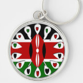 Porte-clés Lovely Hearts Kenya : Drapeau Art Motif (Devant)