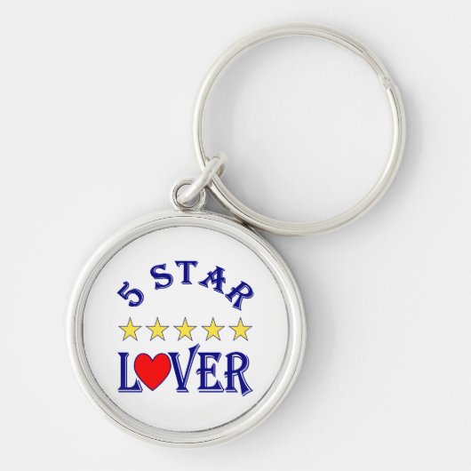 Porte-clés Lover 5 étoiles (bleu) (Devant)