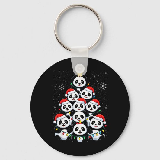 Porte-clés Lover Xmas Panda Christmas Tree T Shirt (Recto)