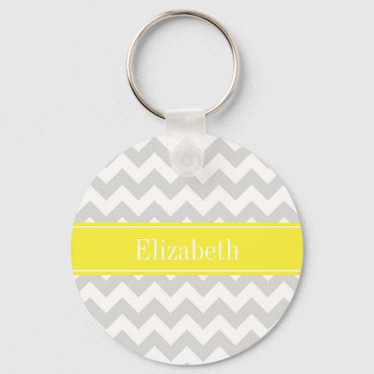 Porte-clés Lt Gray Wht Chevron Yellow Monogram (Recto)