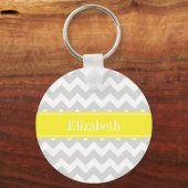Porte-clés Lt Gray Wht Chevron Yellow Monogram (Recto)