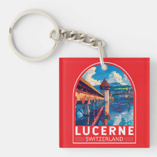 Porte-clés Lucerne Suisse Voyage Art Vintage