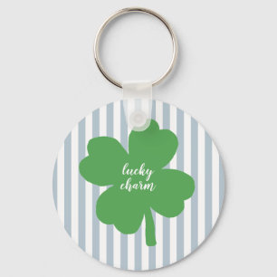 Porte-clés Lucky Charm Shamrock de la peinture à bande Porte