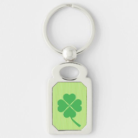 Porte-clés Lucky Four Leaf Shamrock Design-87906 (Devant)