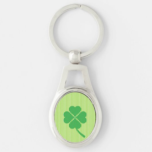 Porte-clés Lucky Four Leaf Shamrock Design-87906 (Devant)