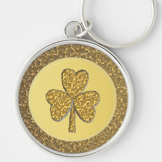 Porte-clés Lucky Irish Shamrock Gold Coin (Devant)