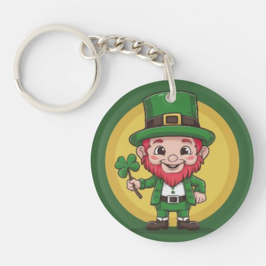 Porte-clés Lucky Leprechaun et Trèfle (Devant)