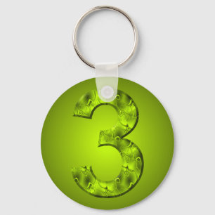 Porte-clés Lucky Numéro Trois Nature Magic Green