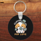 Porte-clés Lucky Pup with Clover - St. Patrick's Day Cadeau (Recto)