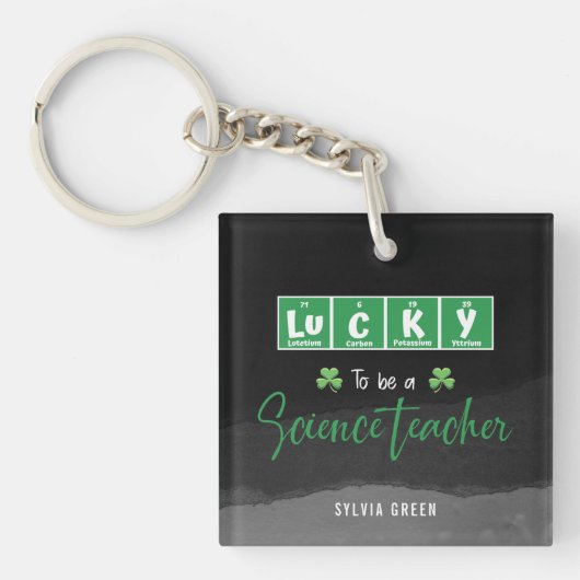 Porte-clés Lucky to Be a Science Teacher - Custom St Patrick (Devant)