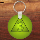 Porte-clés Lucky Trois Green Mystic Number Triangle (Recto)
