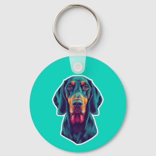 Porte-clés Lueur Loyale – Portrait Pop Art Vibrant d'un Bluet