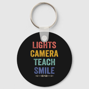 Porte-clés Lumière Caméra Enseigner Sourire Citation Drôle En