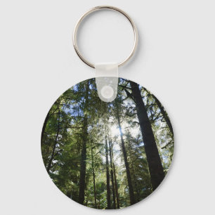 Porte-clés Lumière du soleil à travers les pins