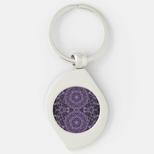 Porte-clés Lumière liquide #19 - Violet Abstrait fractal (Devant)