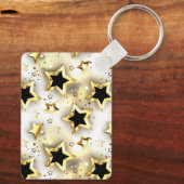 Porte-clés Lumière transparente avec étoiles or (Verso)