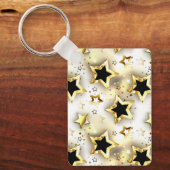 Porte-clés Lumière transparente avec étoiles or (Recto)