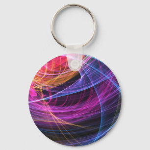 Porte-clés Lumière vortex arc-en-ciel abstrait