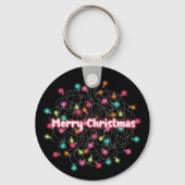 Porte-clés Lumières de Noël en tangage Joyeux Noël néon Texte (Recto)
