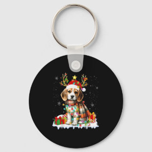 Porte-clés Lumières de Noël Santa Beagle Drôle de Renne Chien