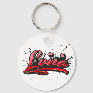Porte-clés Luna red Heart Graffiti