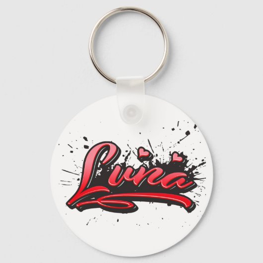 Porte-clés Luna red Heart Graffiti (Recto)