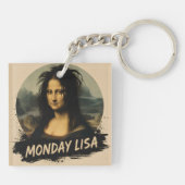 Porte-clés Lundi Lisa Drôle Renaissance Art (Dos)