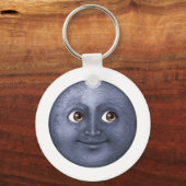 Porte-clés Lune bleu foncé - Emoji (Recto)