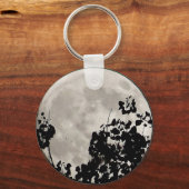 Porte-clés Lune derrière des feuilles sombres (Recto)
