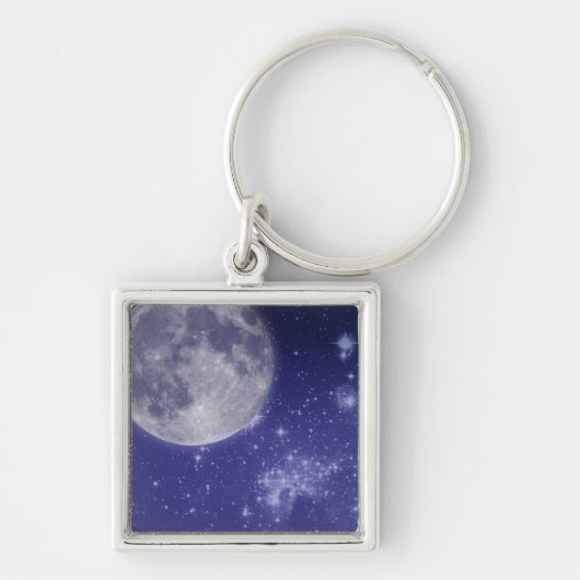 Porte-clés Lune et étoiles brillantes (Devant)