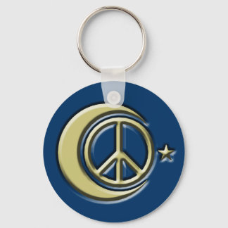 Porte-clés Lune et étoiles pour la paix