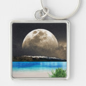 Porte-clés Lune Et Plage (Devant)