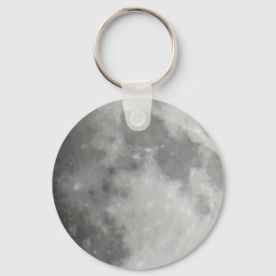 Porte-clés Lune grise dans le ciel noir