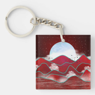 Porte-clés Lune rouge