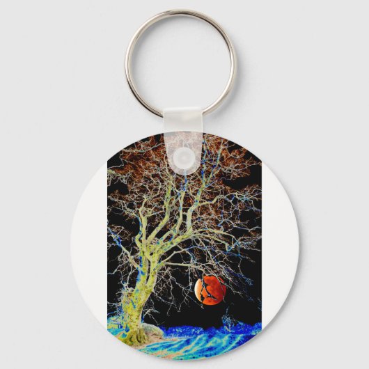 Porte-clés Lune rouge montante (Recto)
