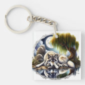 Porte-clés Lune Sérénité Un Loup Slumpteur (Devant)