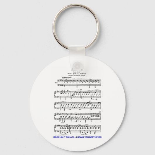 Porte-clés Lune-Sonate-Ludwig-Beethoven (Recto)