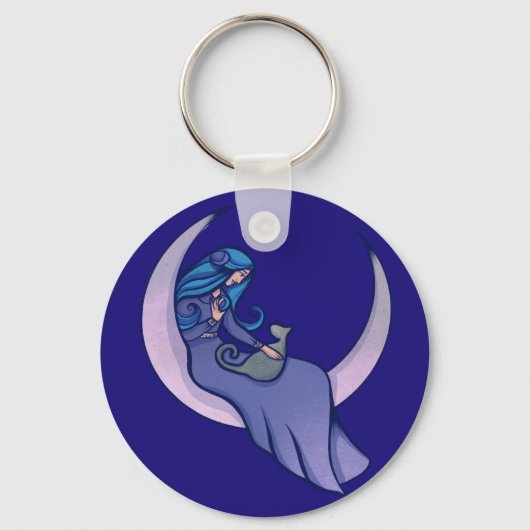 Porte-clés Lune Sorcière LuneEnfant Pagan Wicca (Recto)