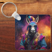 Porte-clés Lunettes bleues Funky Donkey (Recto)