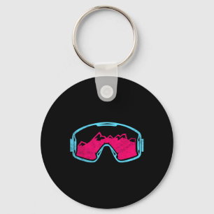 Porte-clés Lunettes de ski rétro vintage planche à neige 80s 