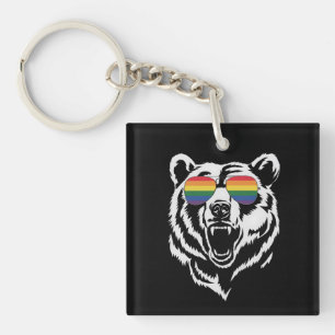 Porte-clés Lunettes de soleil arc-en-ciel drapeau de la fiert