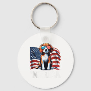 Porte-clés Lunettes de soleil Beagle vintage Mérica Patriotiq