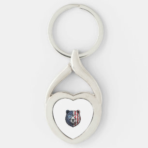 Porte-clés Lunettes de soleil de l'ours patriotique Vintage V