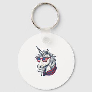 Porte-clés Lunettes de soleil drapeau licorne patriotique vec