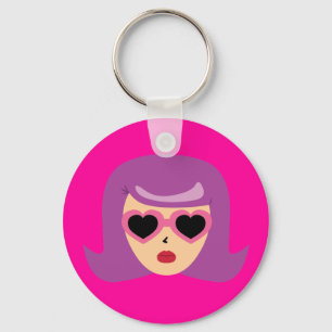 Porte-clés Lunettes de soleil du coeur